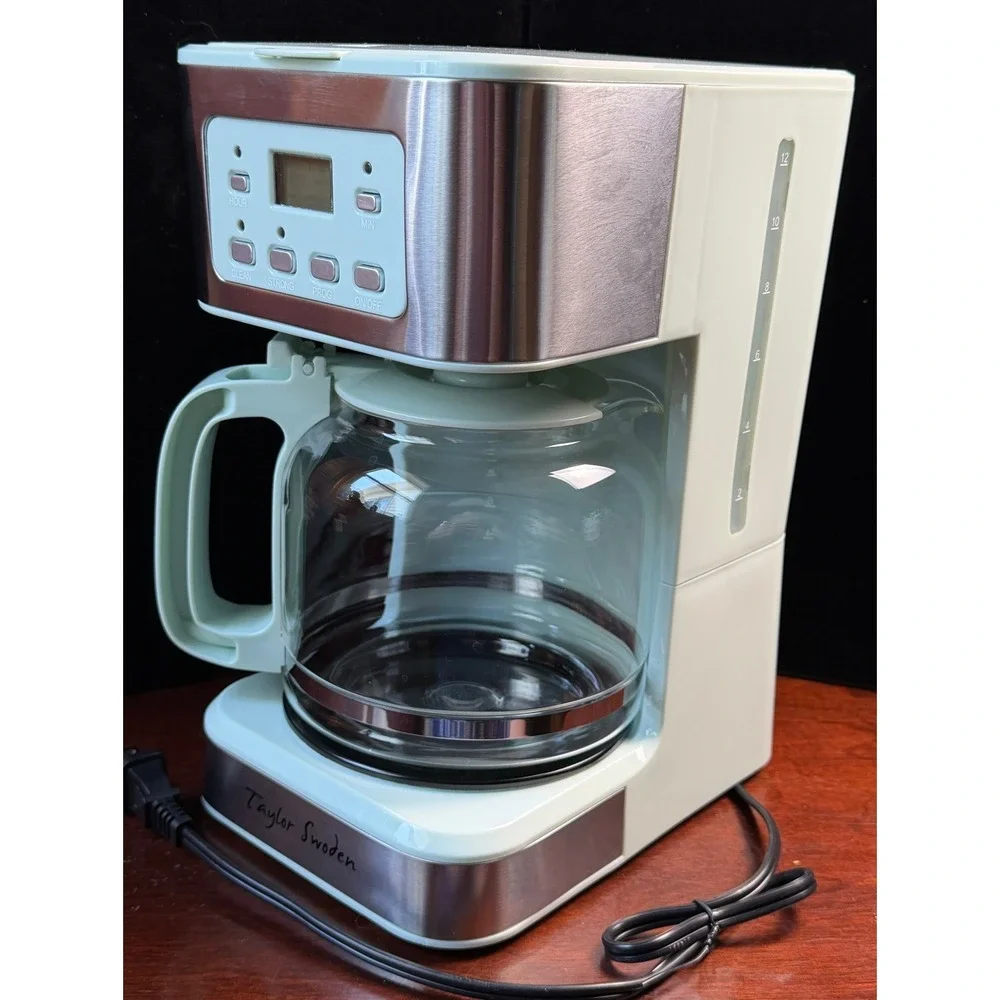 Taylor Swoden Lydia: 12 Cup Programmable Coffee Maker, Mint Green NEW, WORKS